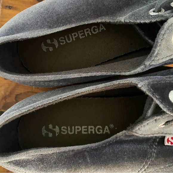 Superga 2790 Platform Sneaker in Grey Velvet – Size 6.5 - Picture 3 of 6